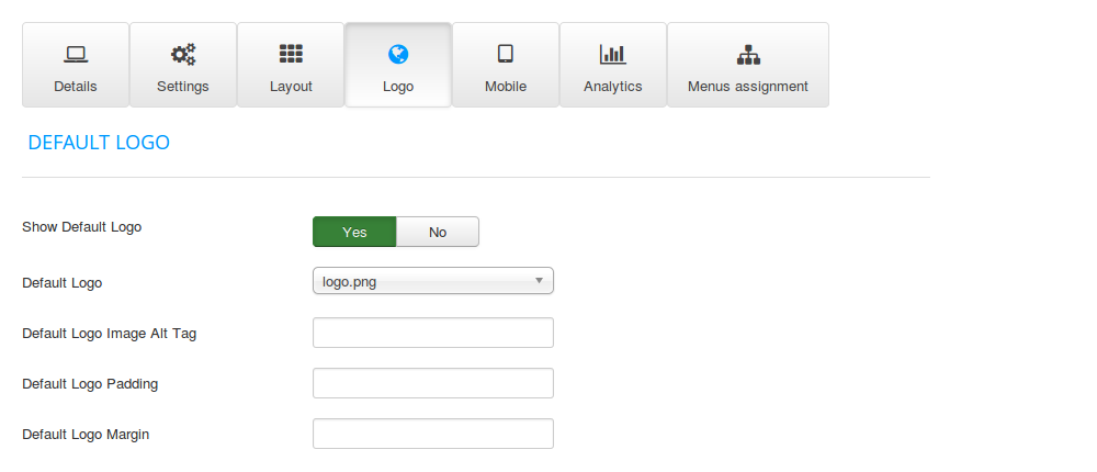 FavThemes tutorial for the logo tab default