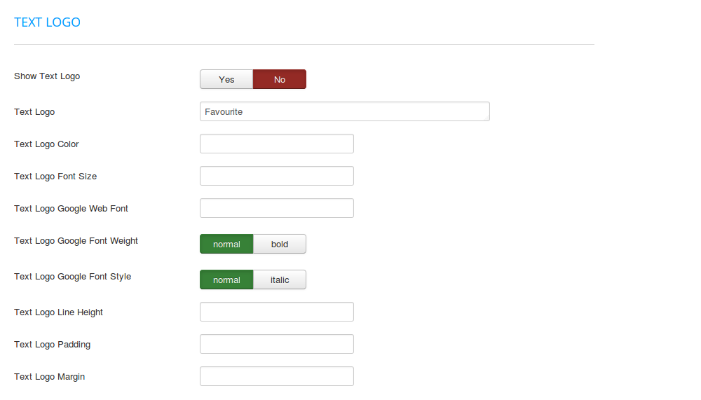 FavThemes tutorial for the logo tab text